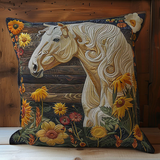 White Horse Sunflower WP2507024CL Quilt Pillow Case