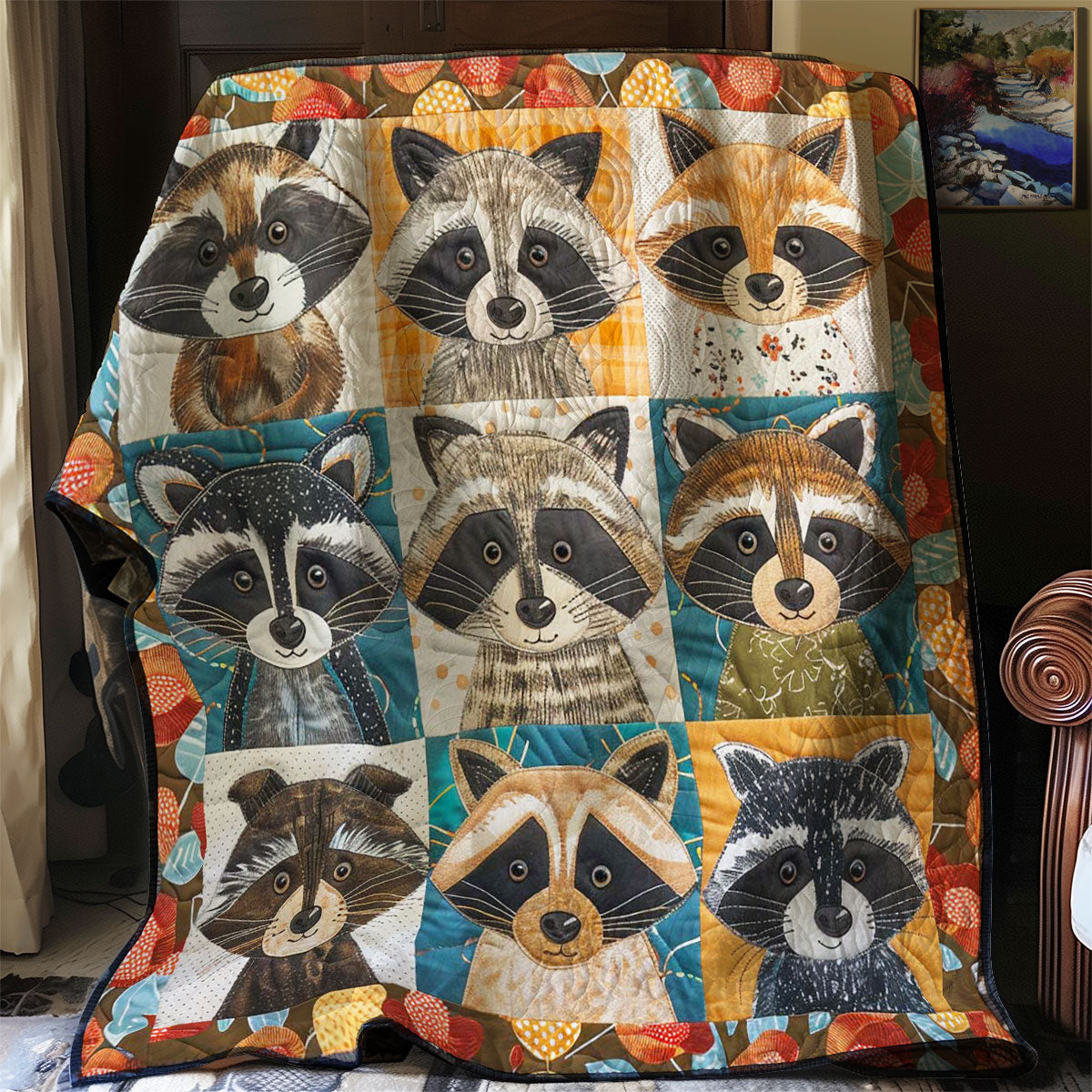 Raccoon Cozy Nest WN0808114CL Quilt