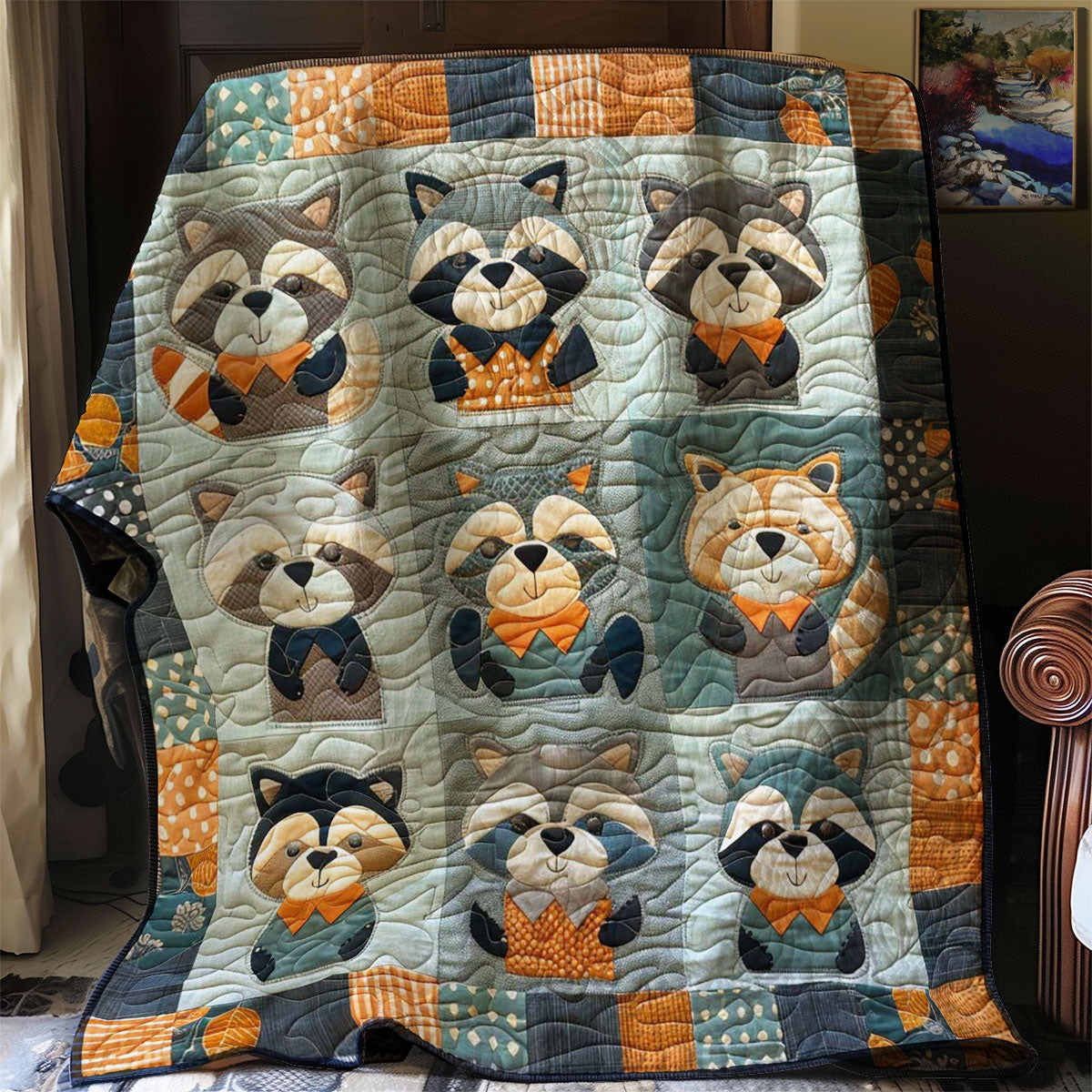 Raccoon Funny WN0808058CL Quilt