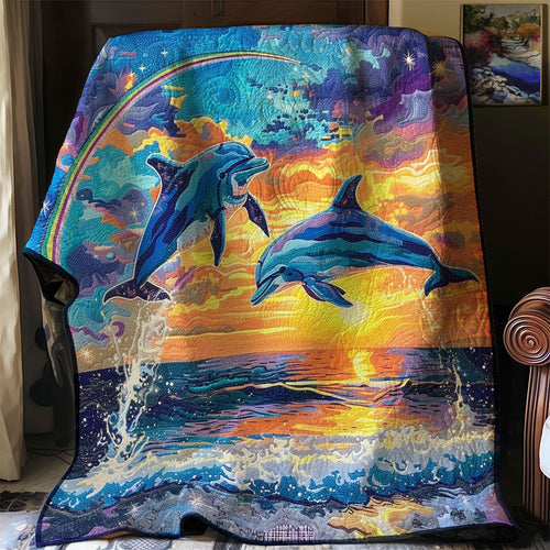Rainbow Dolphins WM0909019CL Quilt