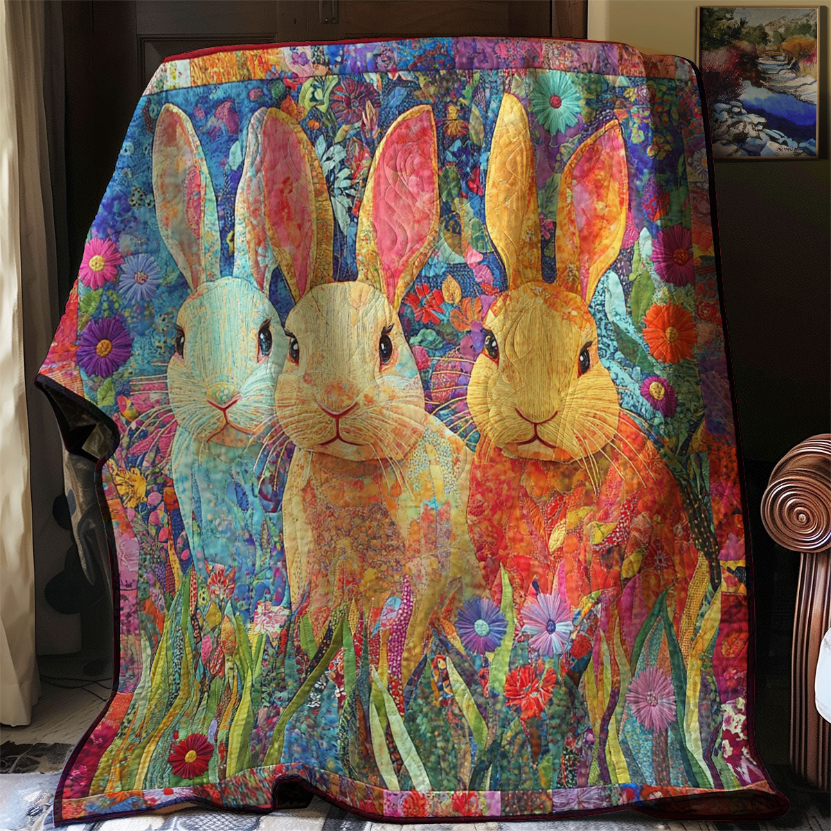 Rainbow Rabbit WM3008027CL Quilt