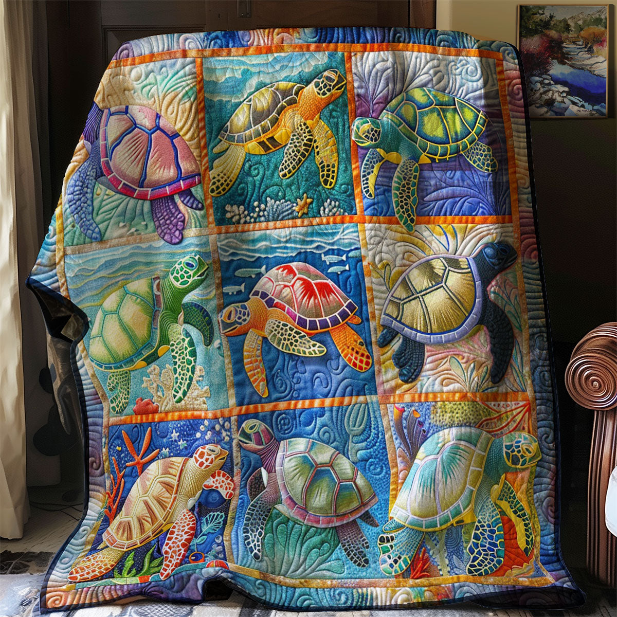 Rainbow Turtle WM2608001CL Quilt