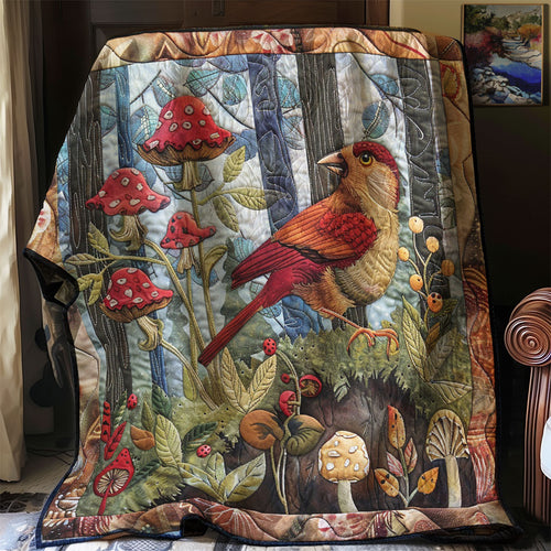 Red Bird In Forest WM0308012CL Quilt