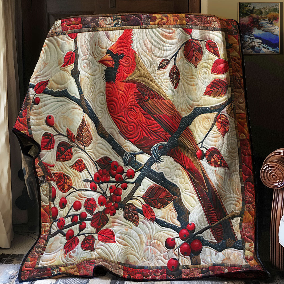 Red Cardinals WM3008014CL Quilt