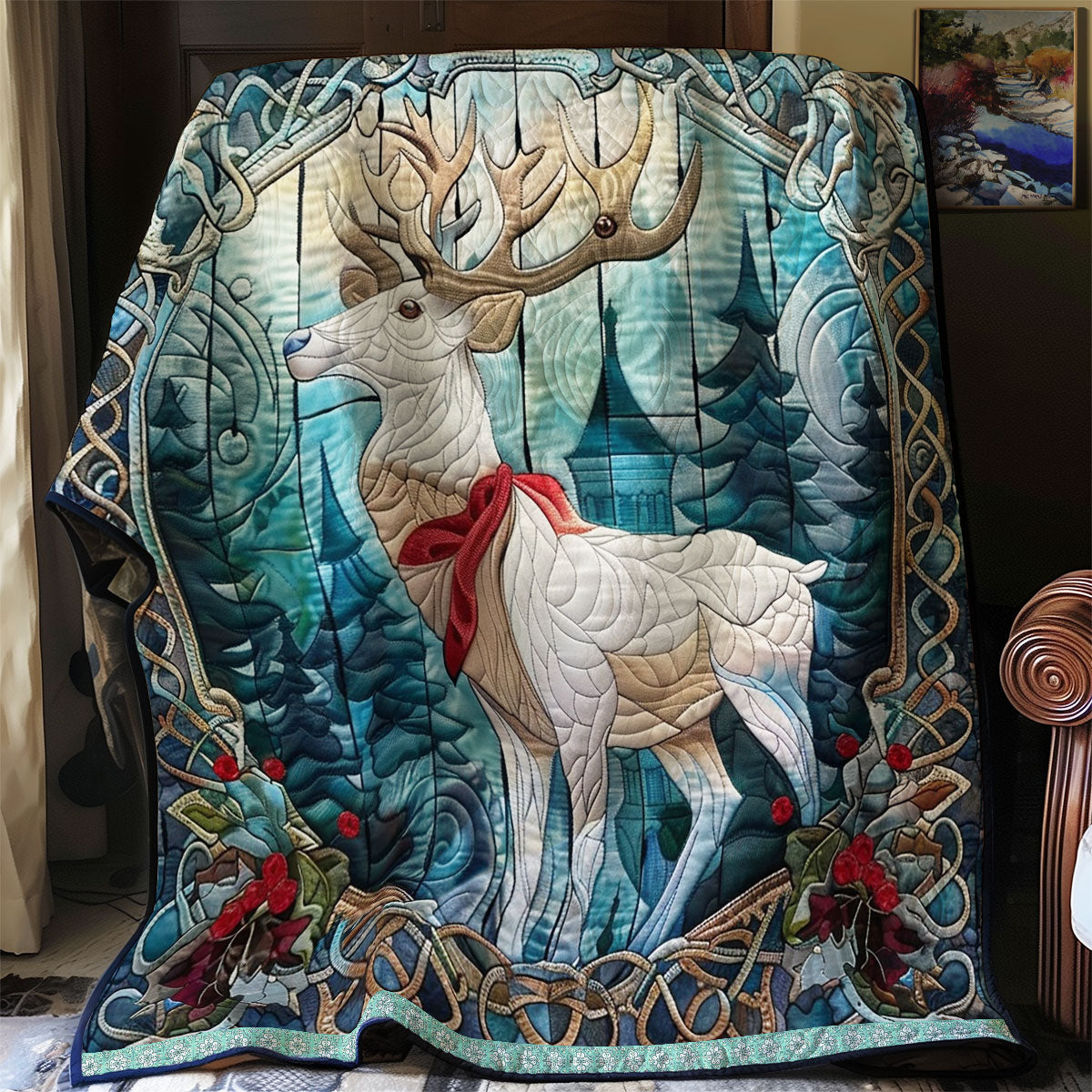 Red Scarf Deer Tales WN0909069CL Quilt