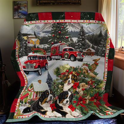 Red Truck Bernese Mountain Holiday WN3008014CL Quilt