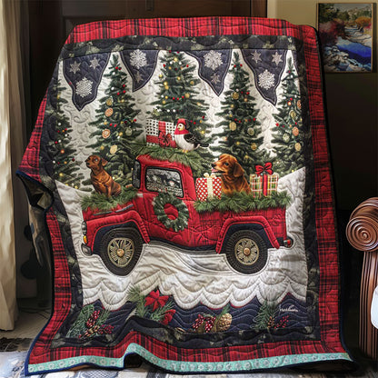 Red Truck Christmas With Dachshunds WN1109012CL Quilt