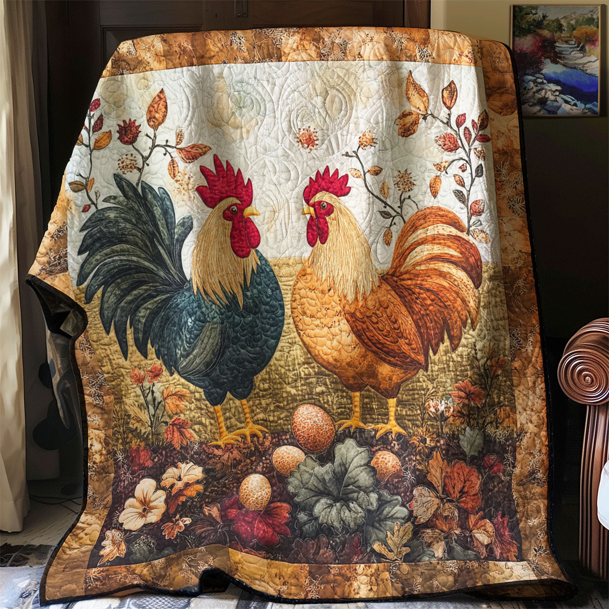 Roosters WM0308030CL Quilt