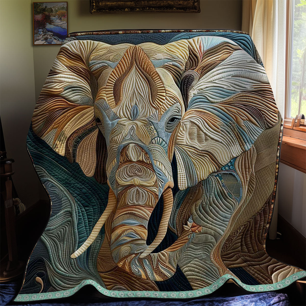 Rustic Elephant WN2908014CL Quilt