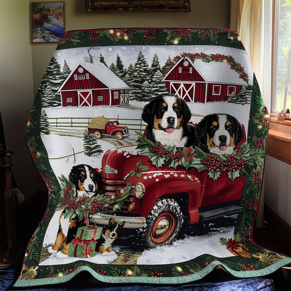 Santa's Bernese Truck WN3008025CL Quilt