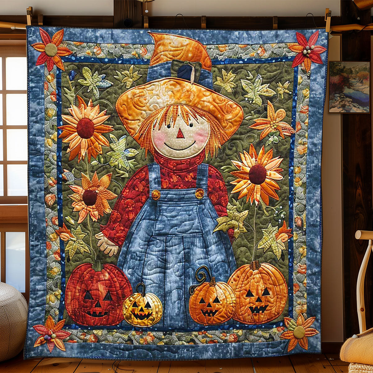 Scarecrow Autumn Night WN1908040CL Quilt