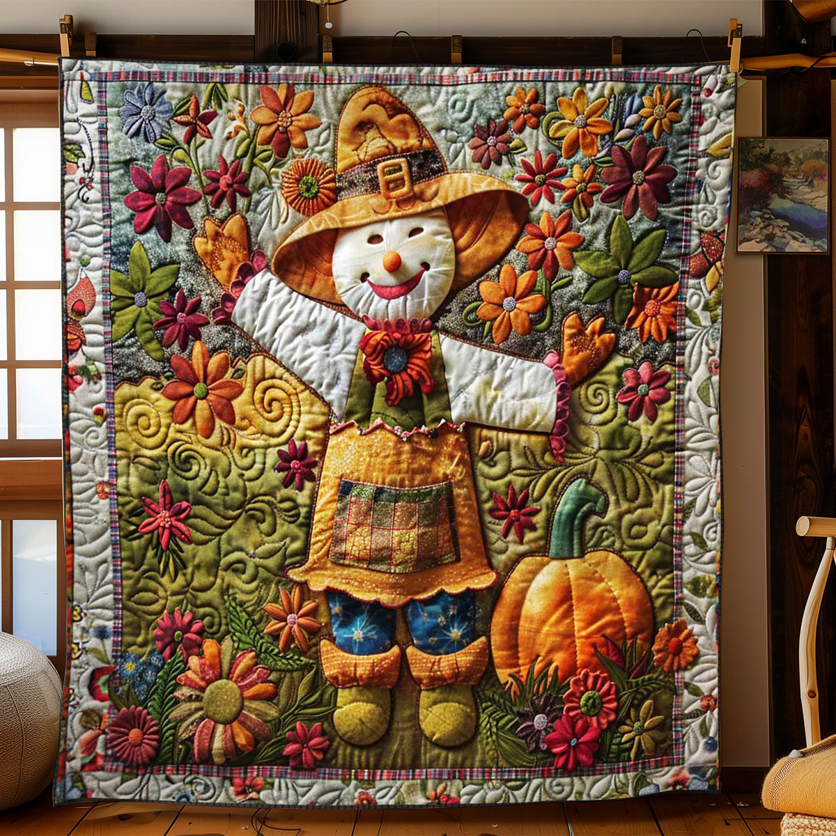 Scarecrow Pumpkin Parade WN1908041CL Quilt