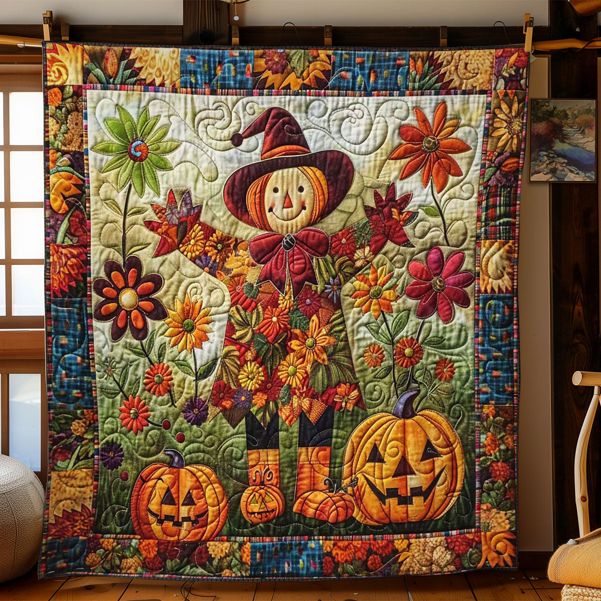 Scarecrow's Pumpkin Glow WN1908042CL Quilt