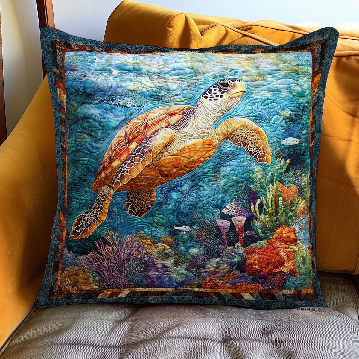 Sea Turtle WN0208091CL Quilt Pillow Case