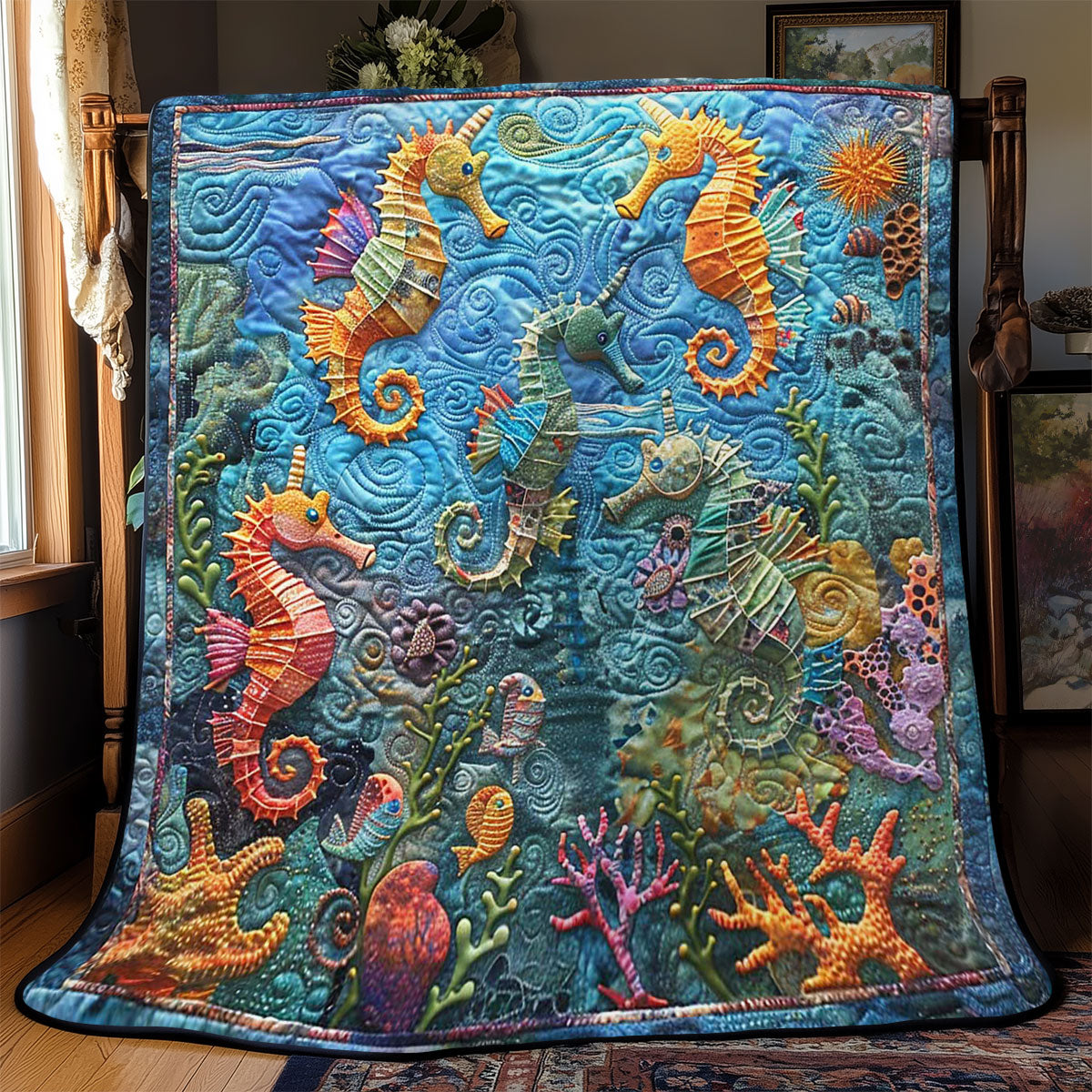 Seahorses' Marine Magic WN2708067CL Quilt