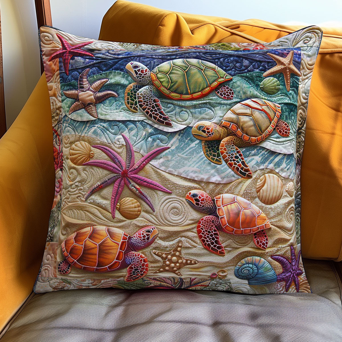 Seaside Turtle Sanctuary WN2208170CL Quilt Pillow Case