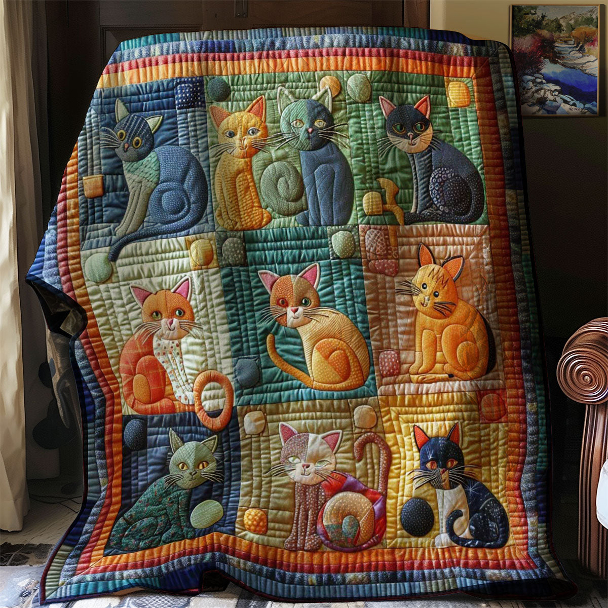 Silly Kitty Snuggle WN0908068CL Quilt