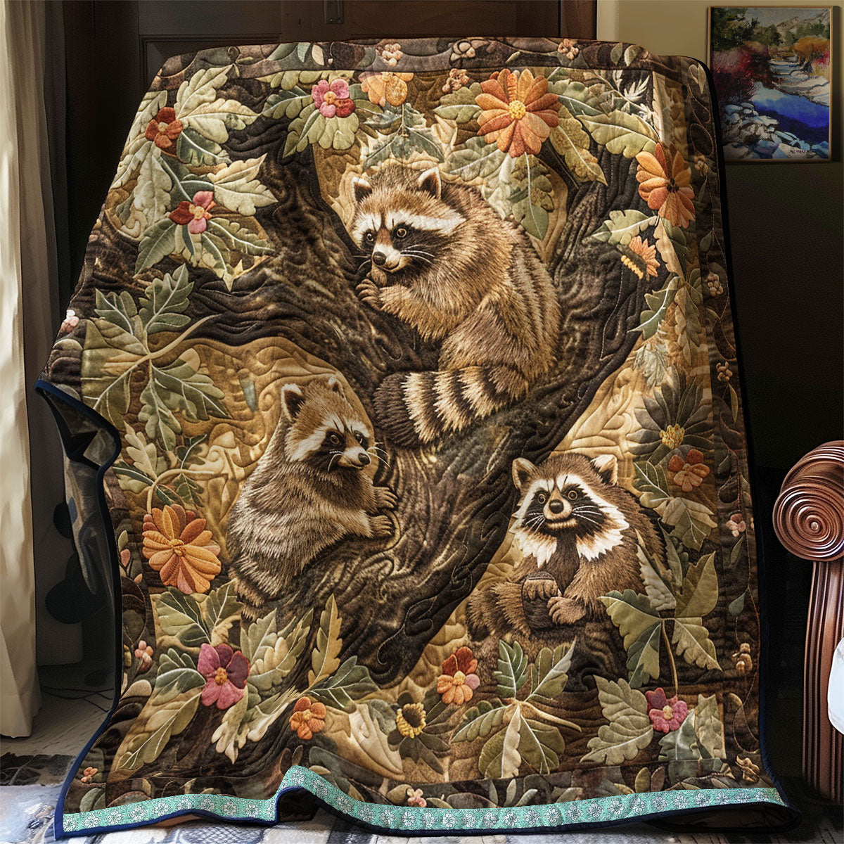 Silly Raccoons WN0909082CL Quilt