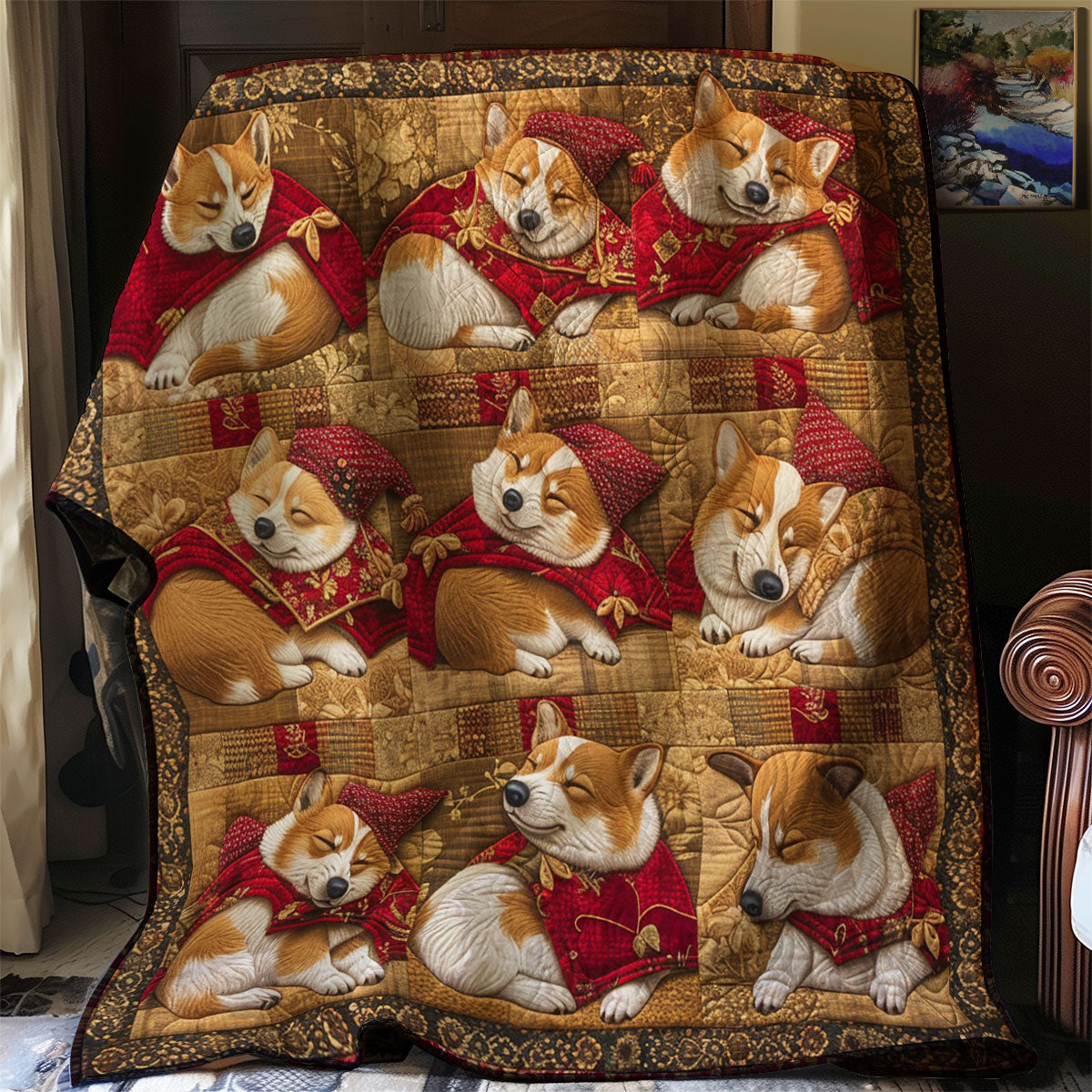 Sleeping Corgi WM2908006CL Quilt