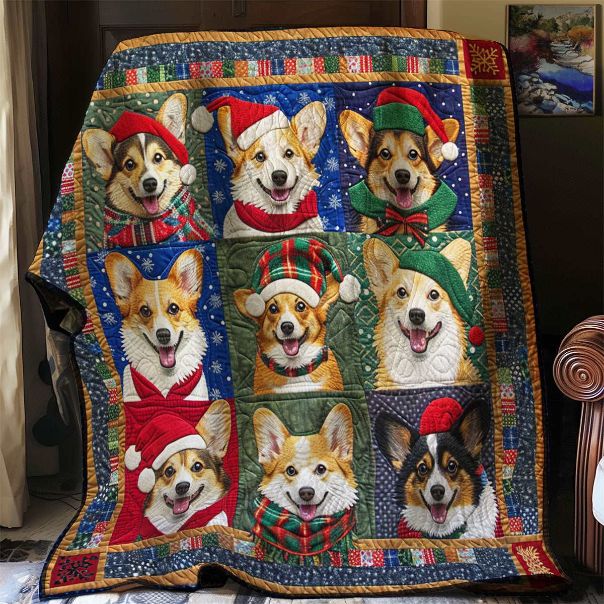 Smiling Corgi WM1908023CL Quilt