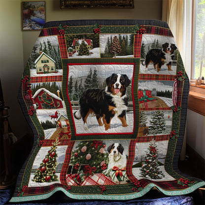 Snowy Christmas with Bernese Mountain WN3008008CL Quilt