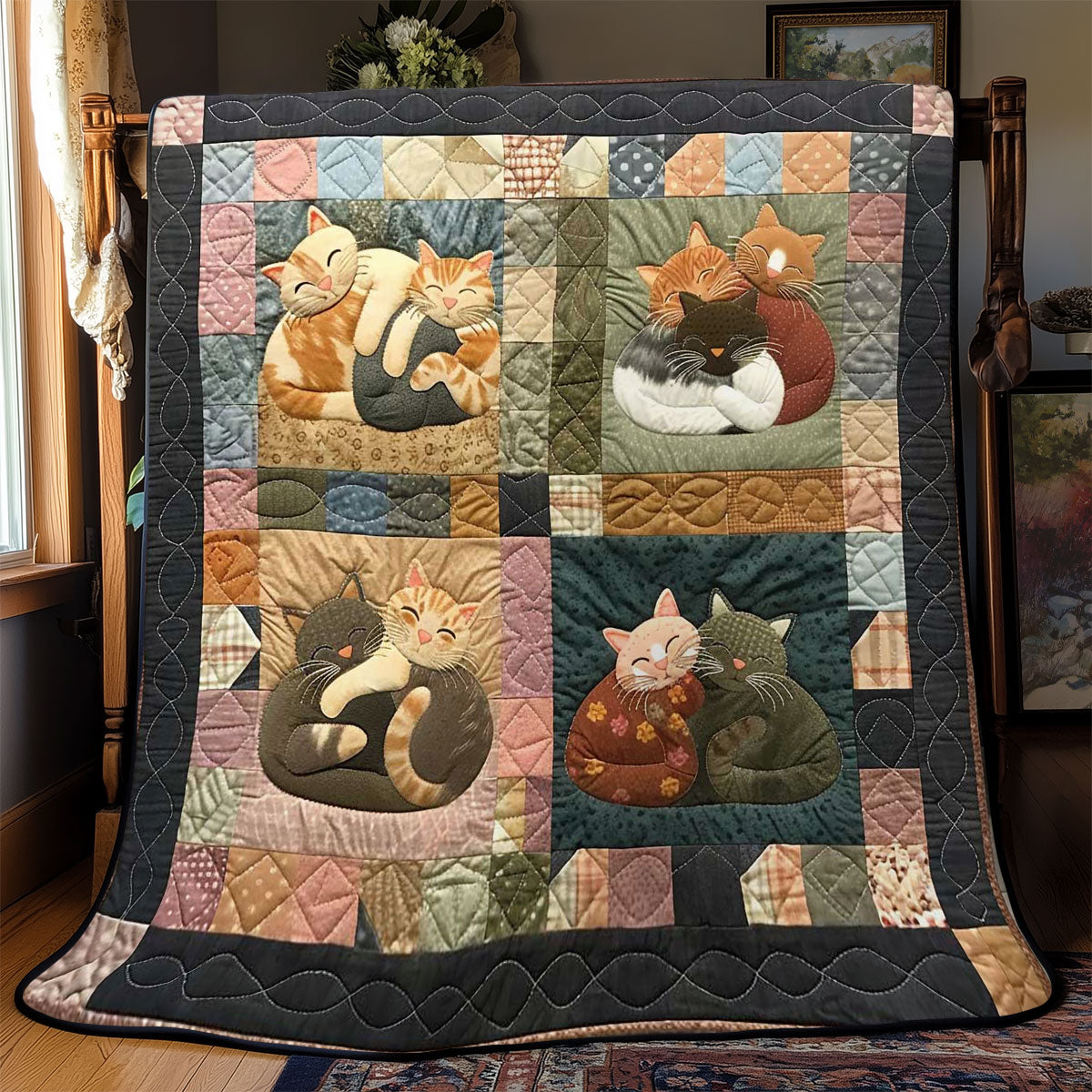 Snuggle Cat Throw WN2108006CL Quilt