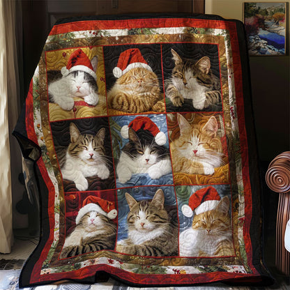 Snuggled Christmas Cats WN1508110CL Quilt