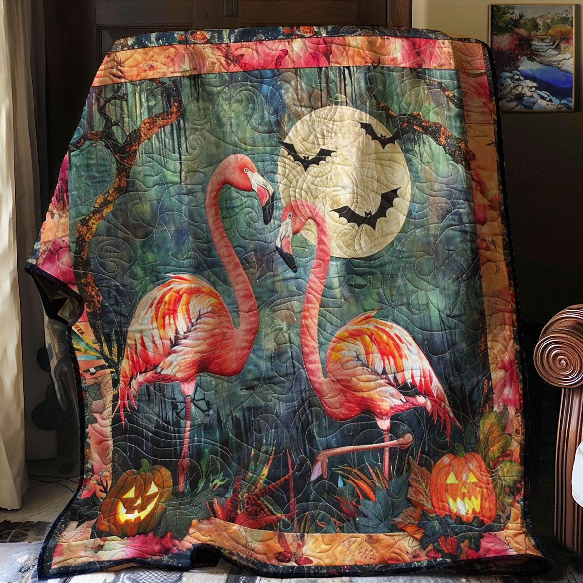 Spooky Flamingo Haven WN0908010CL Quilt