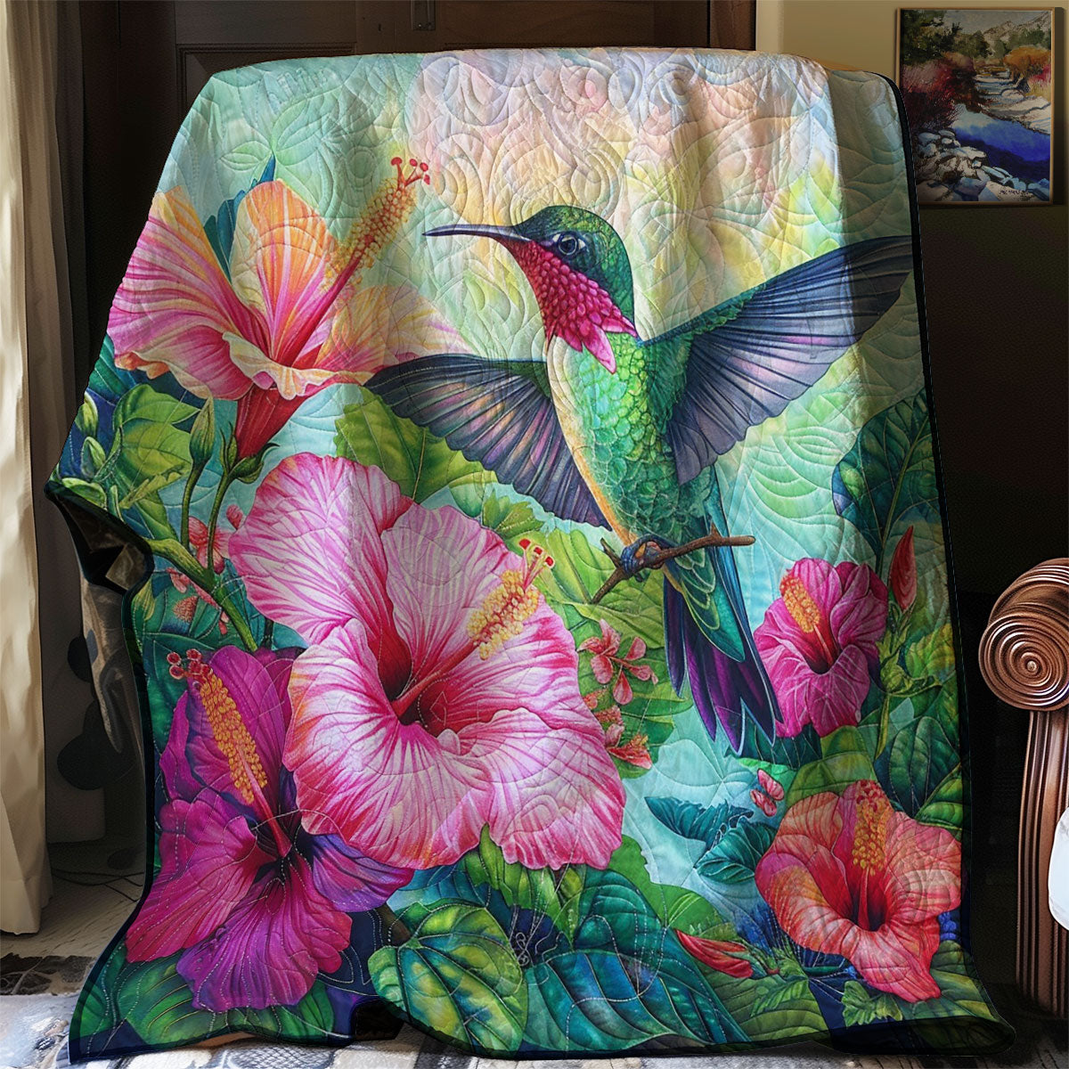 Spring Blooming Hummingbird WM2308048CL Quilt