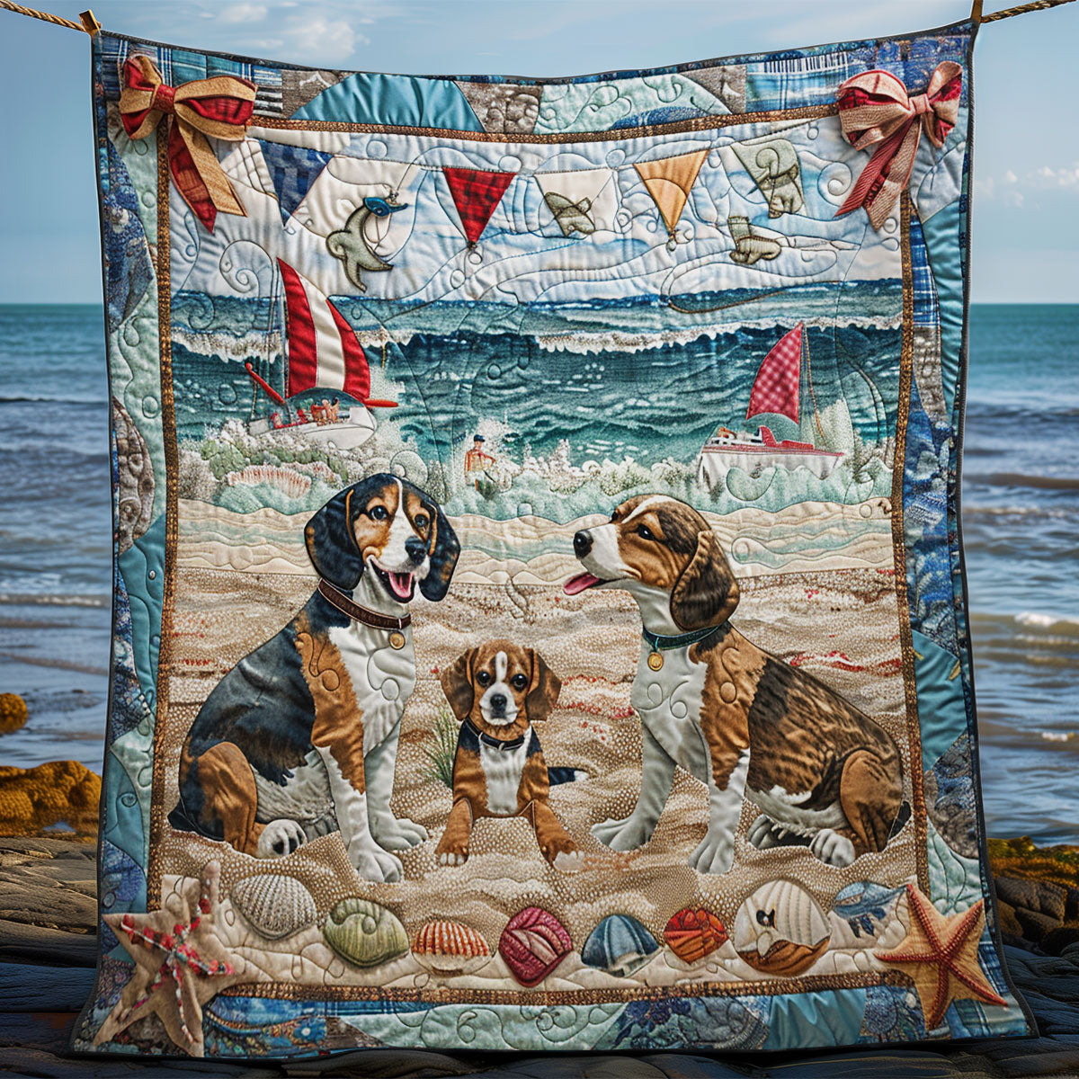 Summer Beagles SR1008054CL Quilt