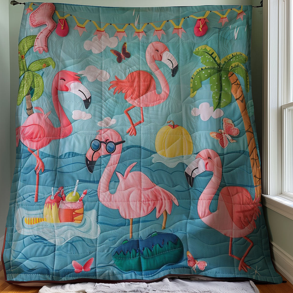 Summer Flamingoes WM2907002CL Quilt