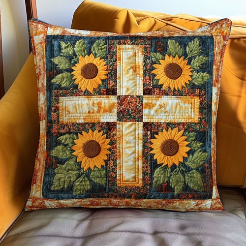 Sunflower And Cross WN0208096CL Quilt Pillow Case