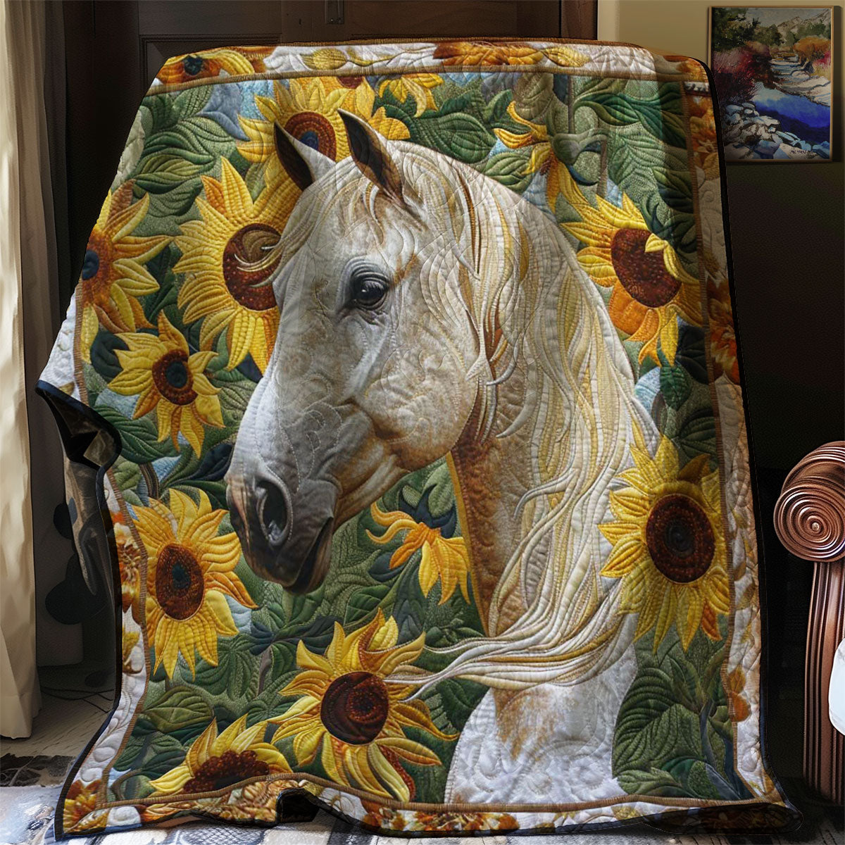 Sunflower Meadow Horse WN3007037CL Quilt