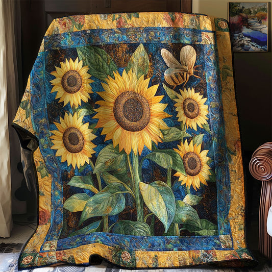 Sunflowers And Bee WN0208005CL Quilt