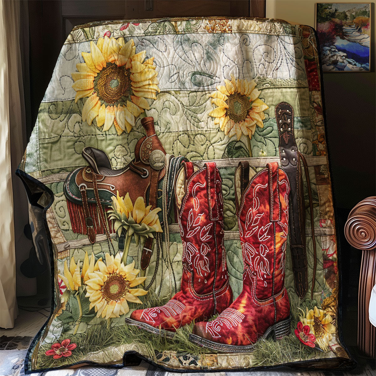 Sunflowers Boots WM2108005CL Quilt