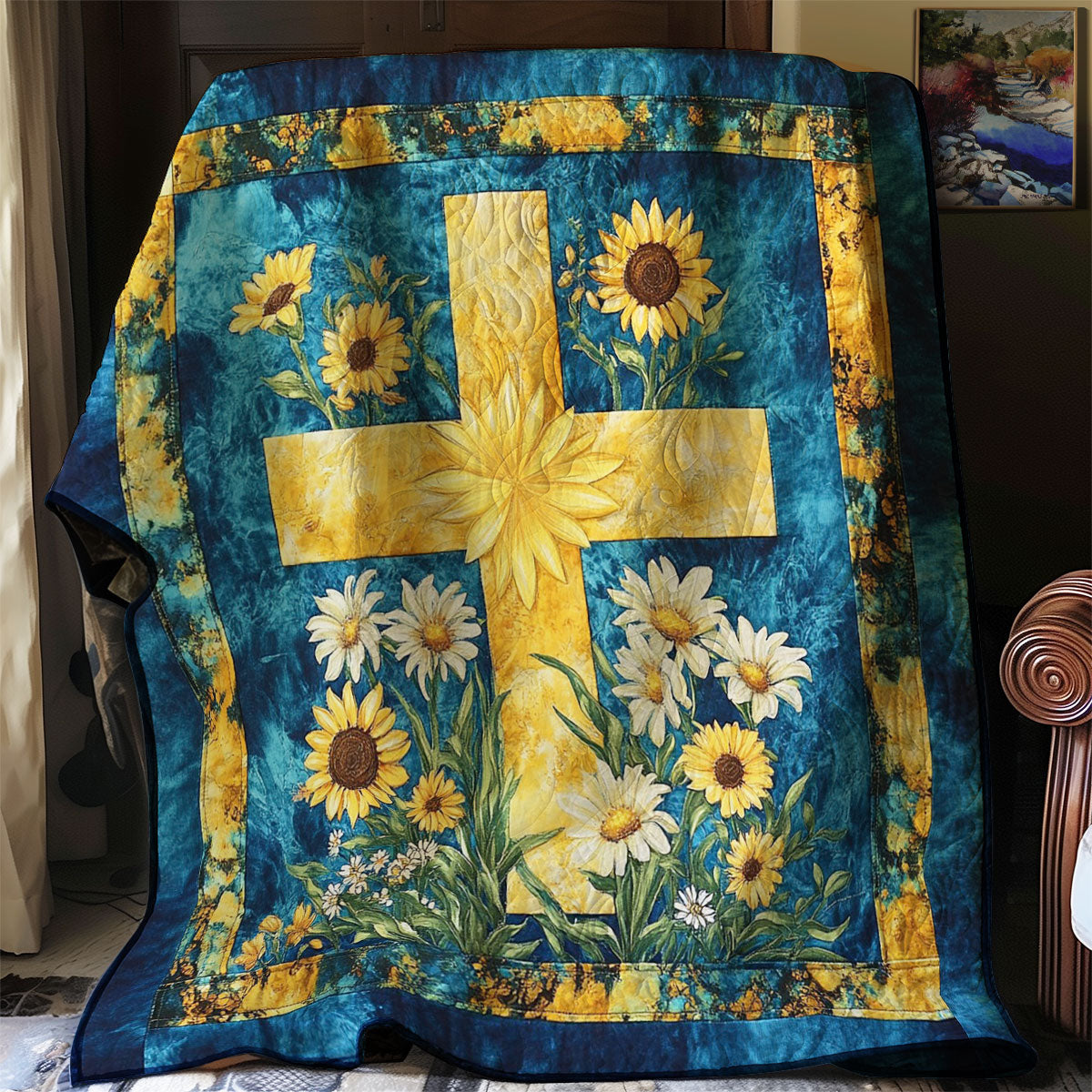 Sunflowers Cross WM3107001CL Quilt