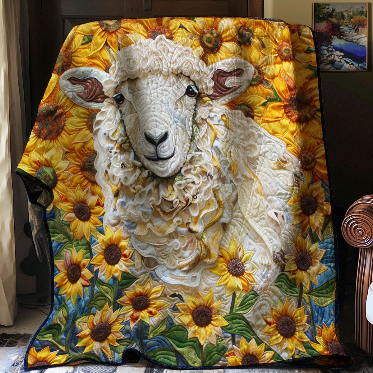 Sunflowers Sheep WM2308069CL Quilt