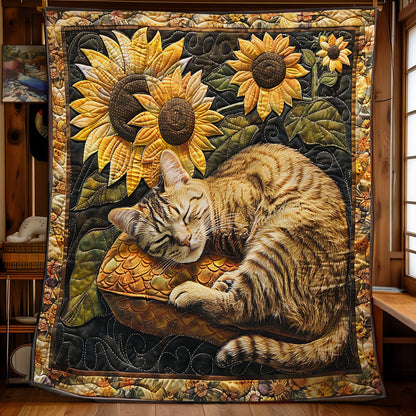 Sunflowers Sleeping Cat SR1508014CL Quilt