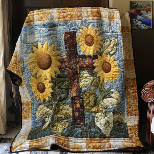 Sunflowers & Cross WN0208048CL Quilt