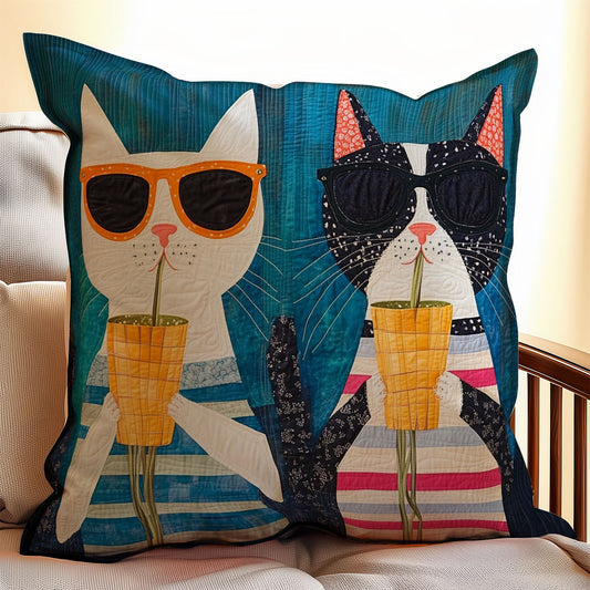 Sunglass Cat WM0608108CL Quilt Pillow Case