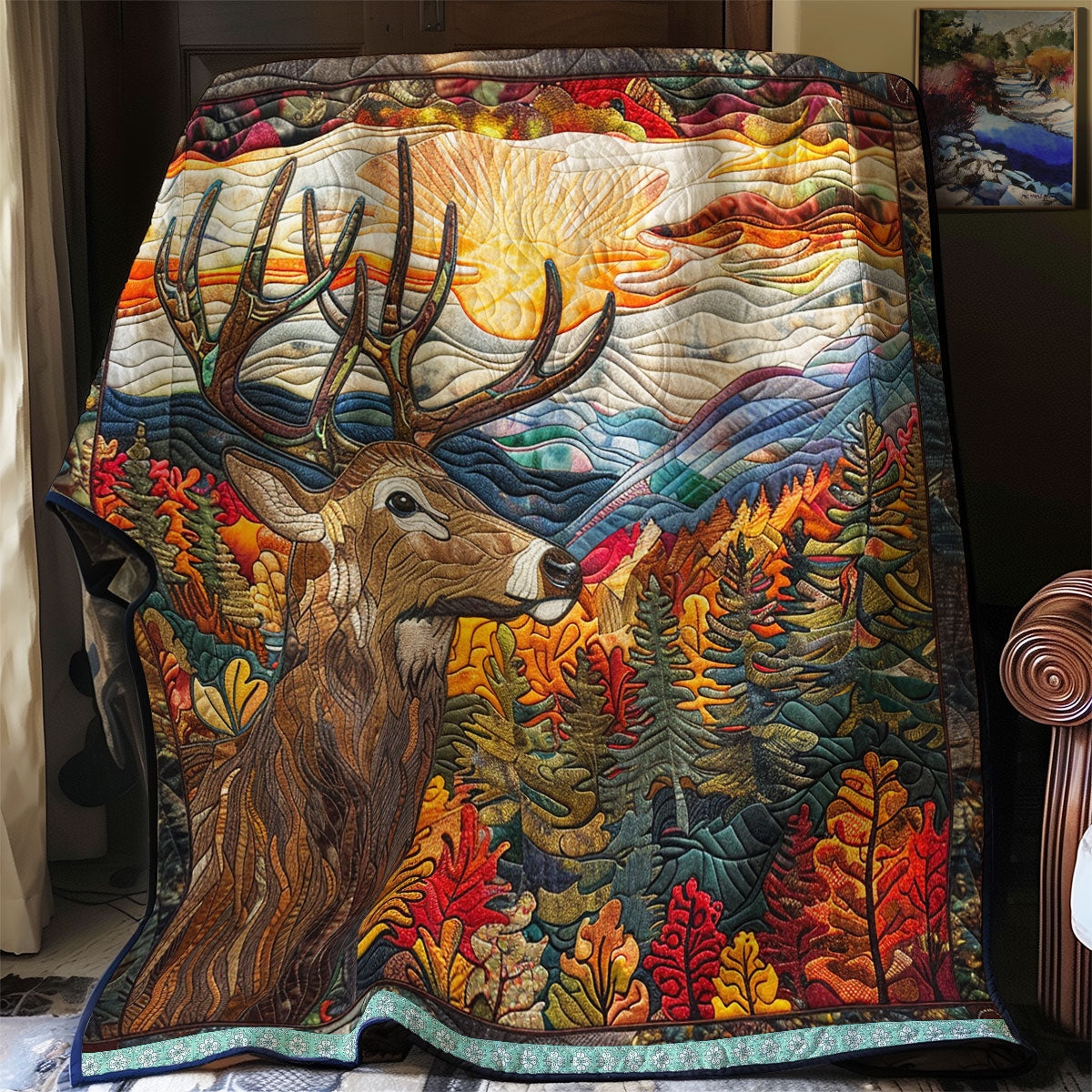 Sunset Deer Haven WN0909071CL Quilt