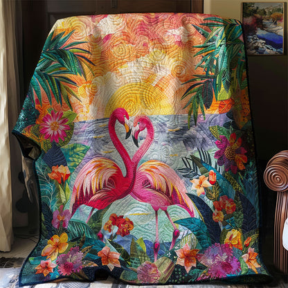 Sunset Love Flamingo WM1408052CL Quilt