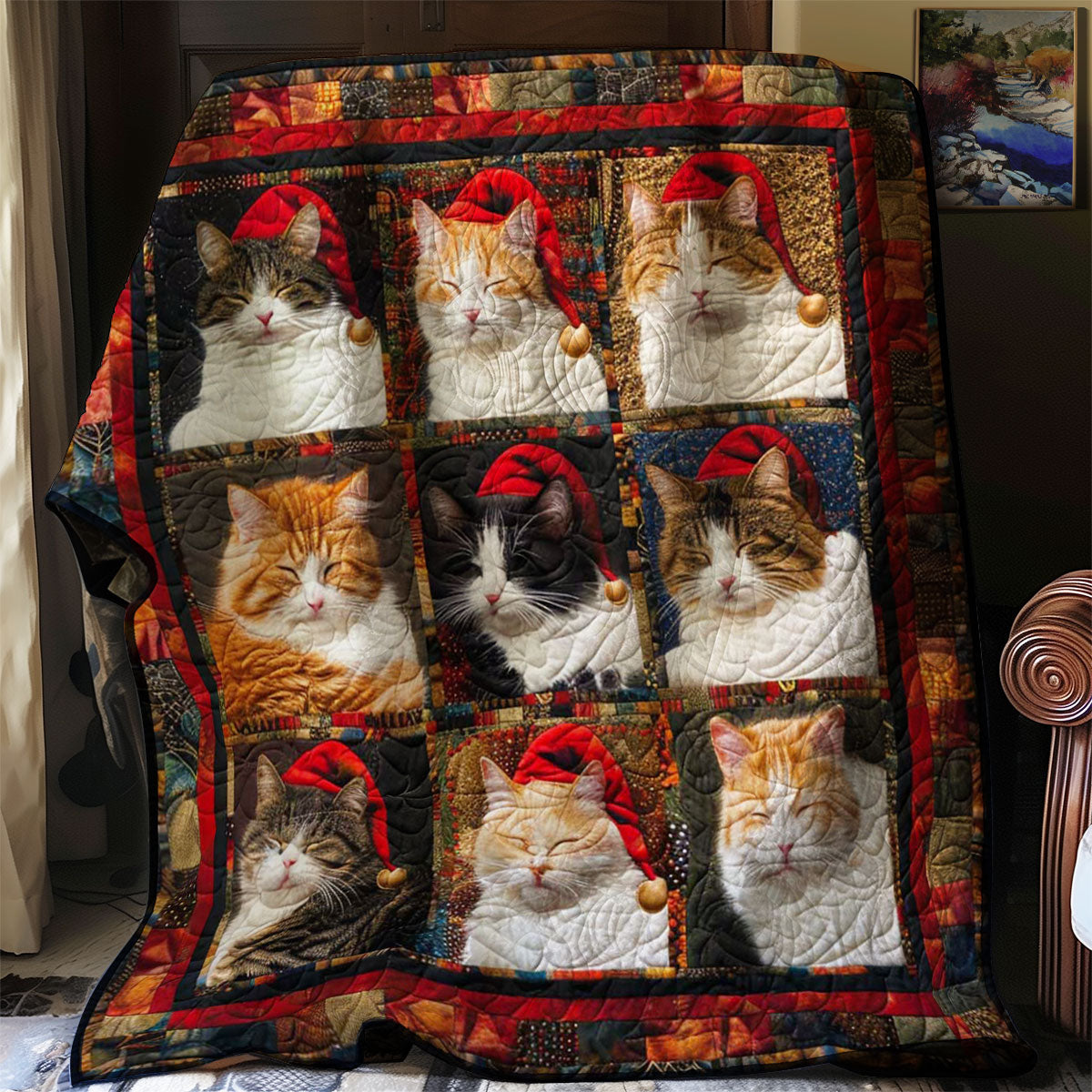 Sweet Christmas Cats WN1508111CL Quilt