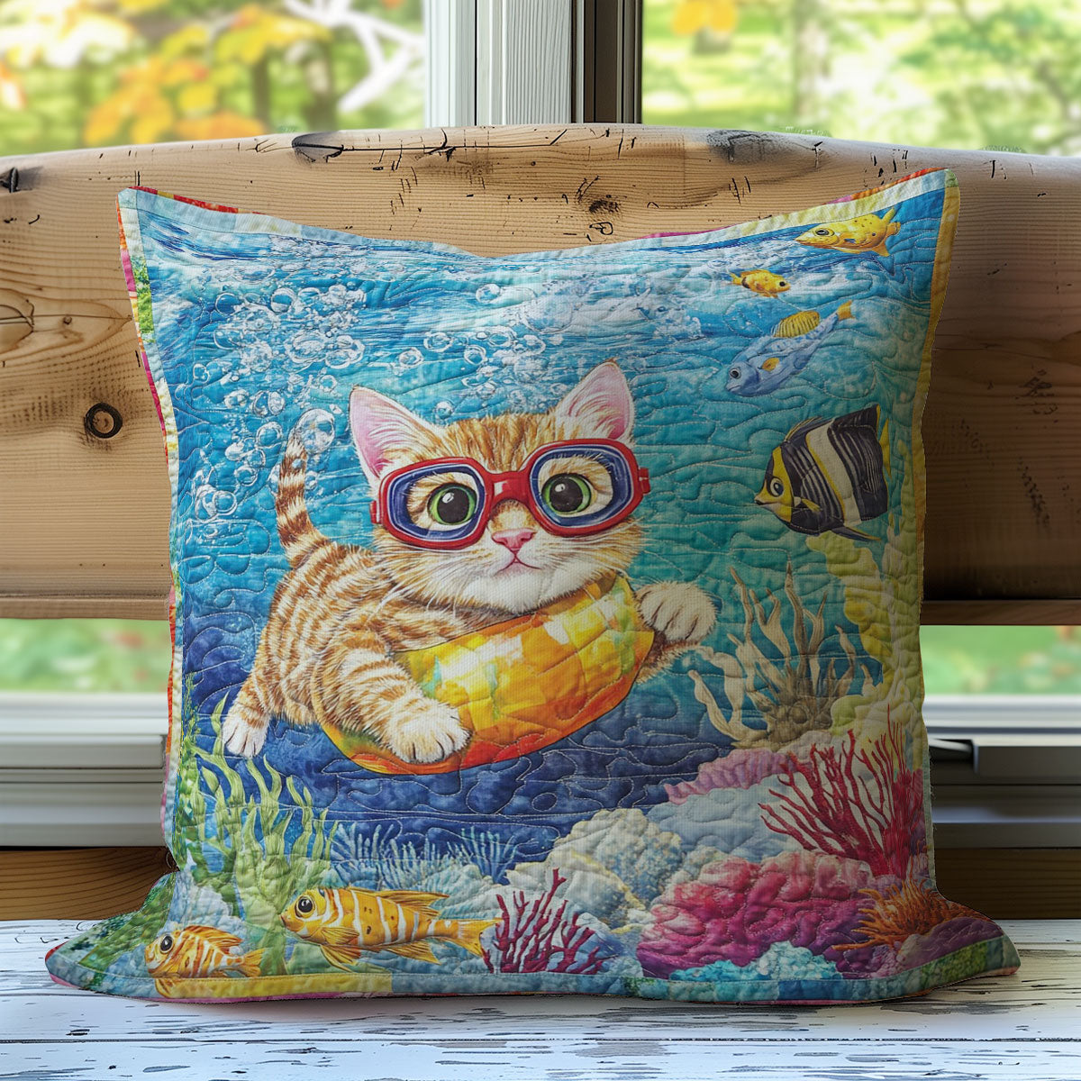 Swim Cat WM0308140CL Quilt Pillow Case