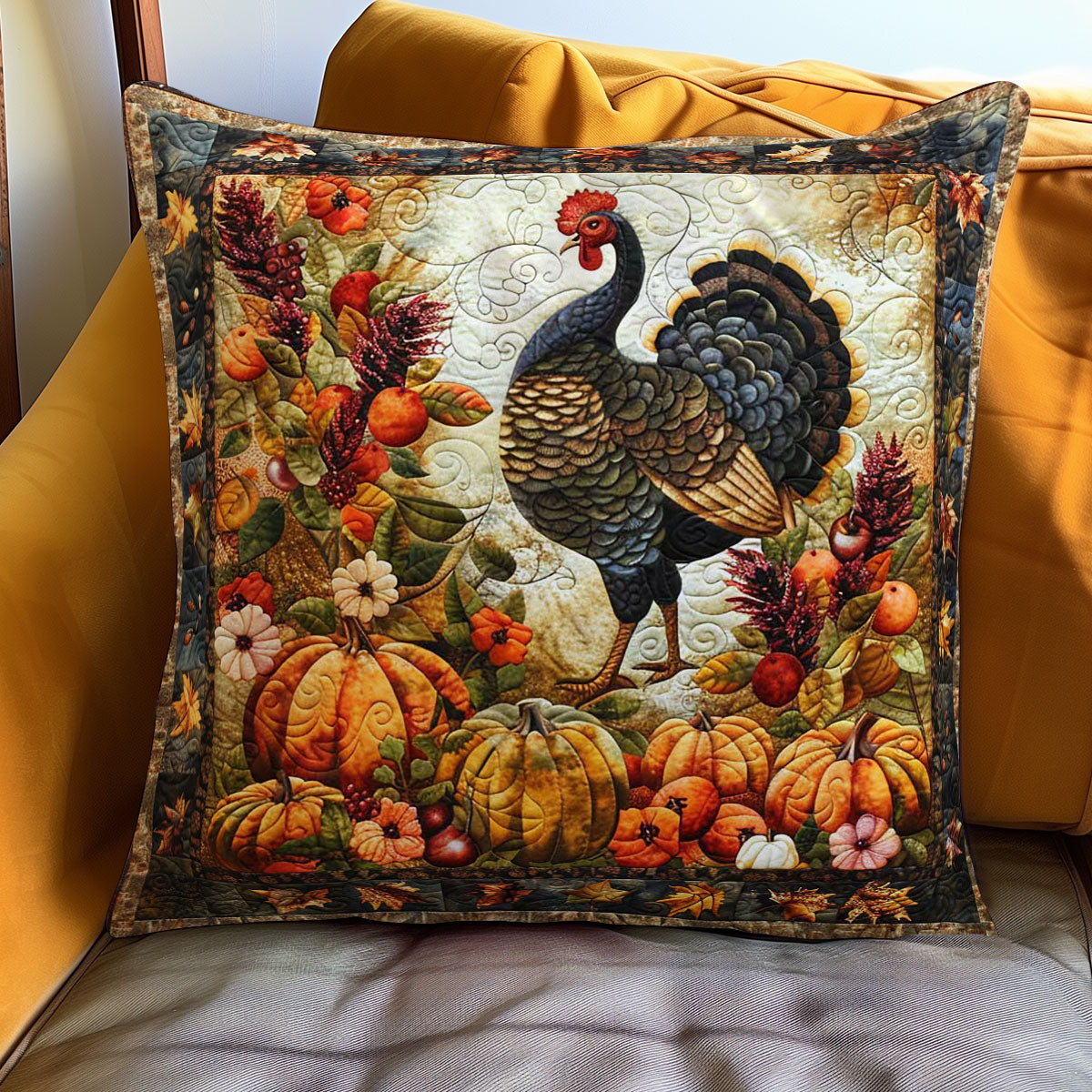 Thanksgiving Feast WN3007090CL Quilt Pillow Case