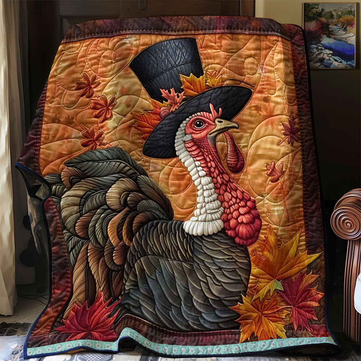 Thanksgiving Turkey In Hats WN1109019CL Quilt