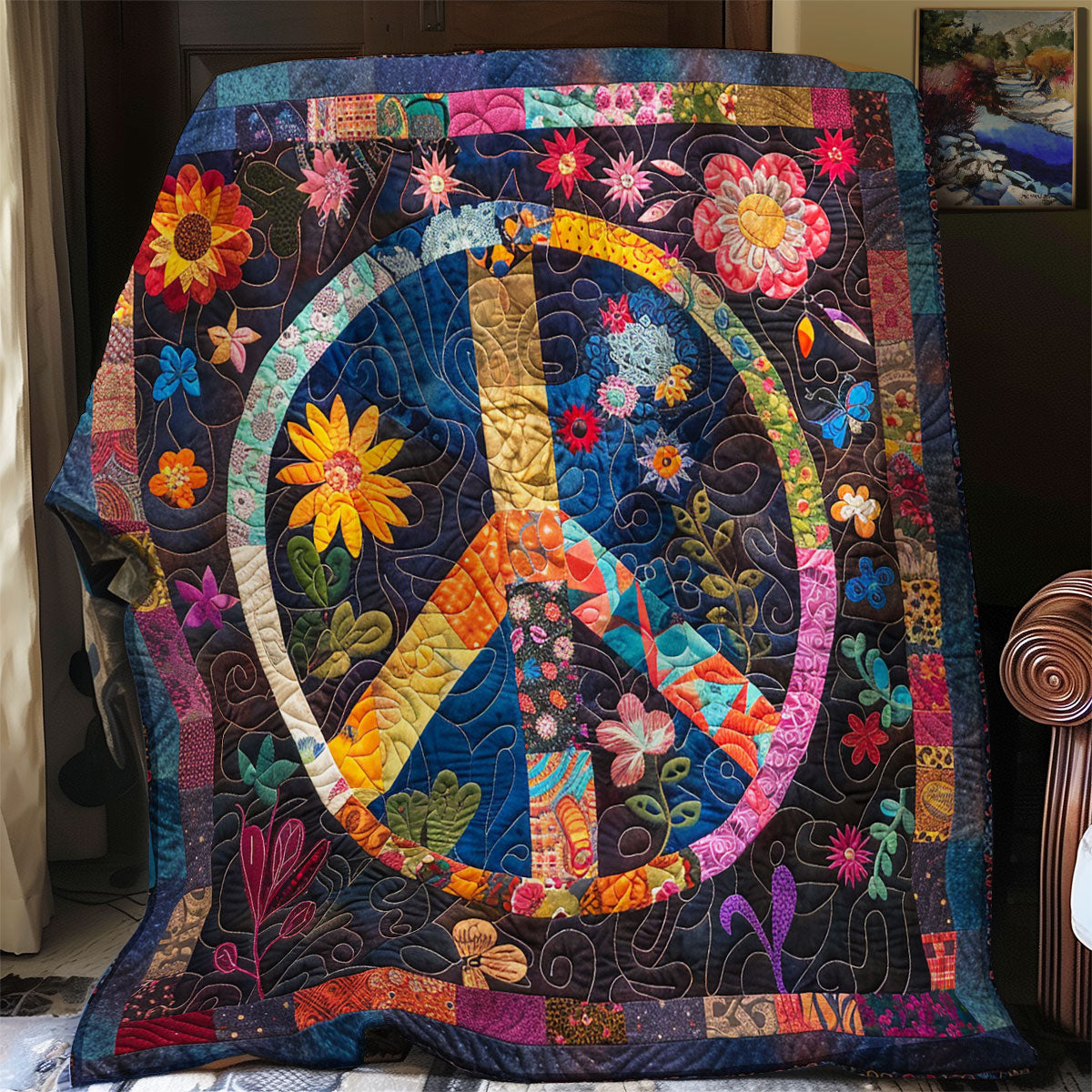 Trippy Hippie Sign SR1008034CL Quilt