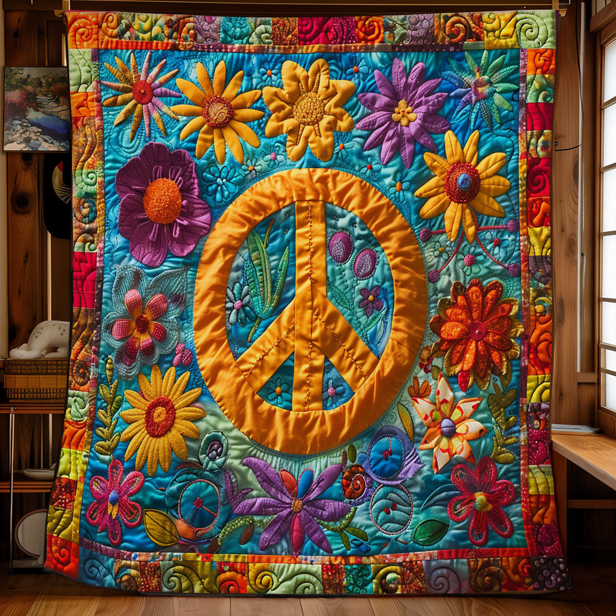 Trippy Hippie Sign SR2308011CL Quilt