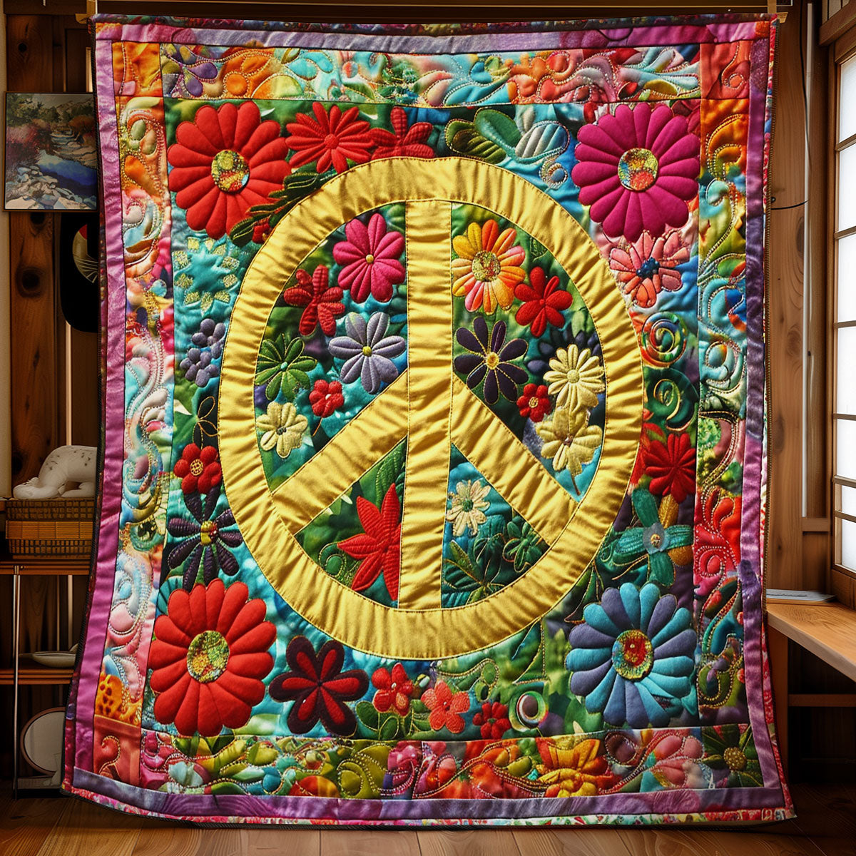 Trippy Hippie Sign SR2308013CL Quilt