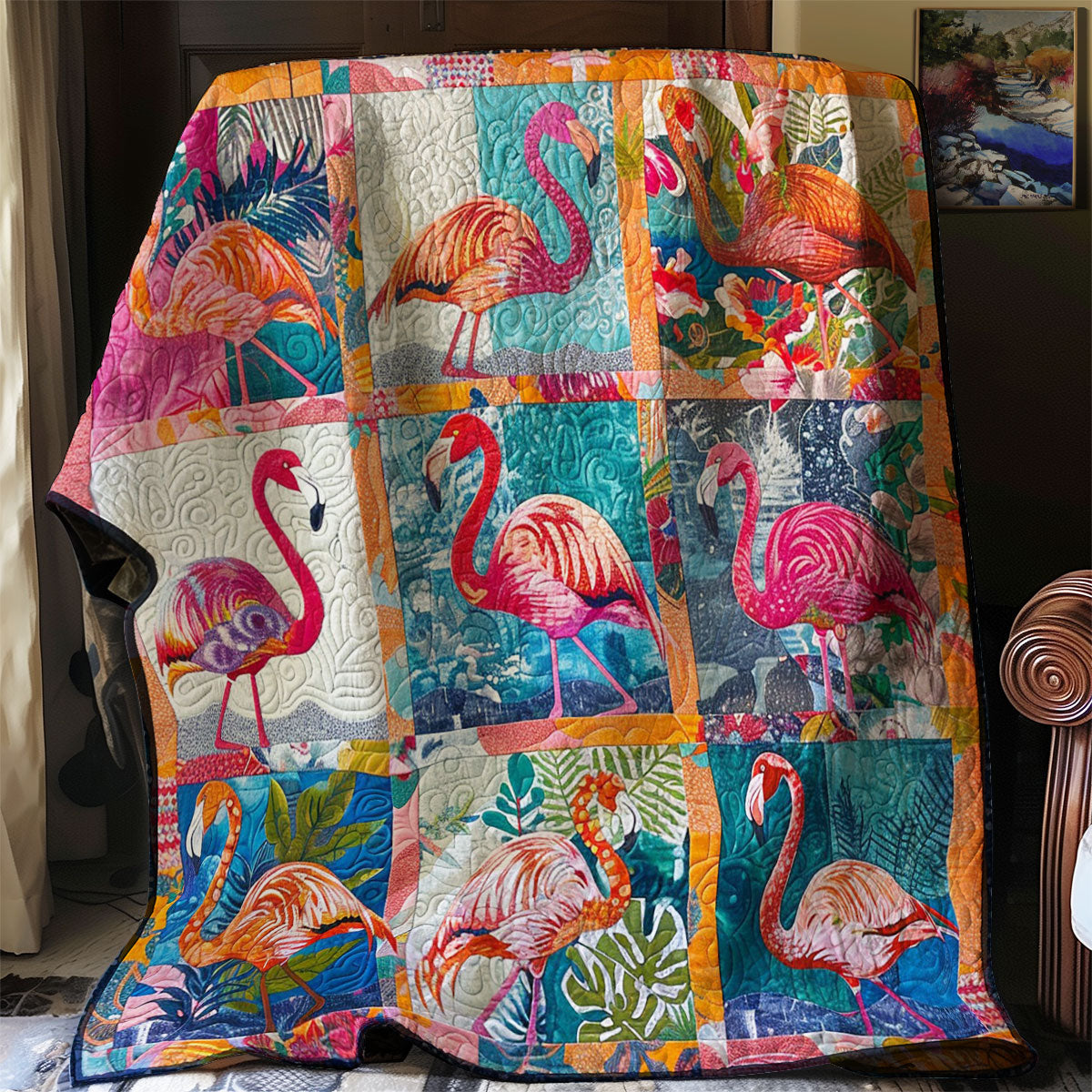 Tropical Flamingo WM1008011CL Quilt